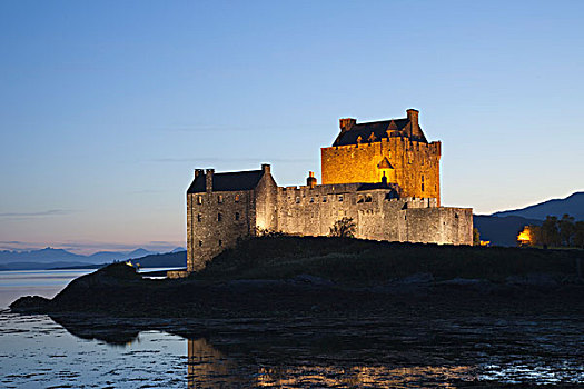 城堡,海岸,艾琳多南古堡,杜希湖,高地地区,苏格兰