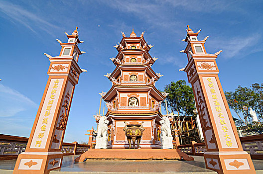 新,佛教,庙宇,复杂,越南,亚洲