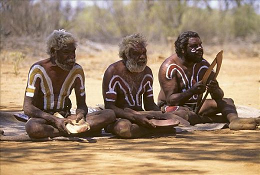 土著,人,澳大利亚,拿着,飞去来器,猎捕,内陆,北领地州