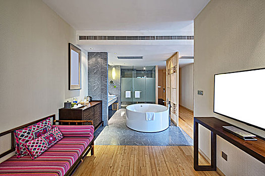 室内,现代,浴室,大,浴缸