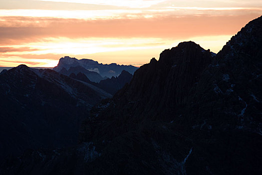 风景,楚格峰,日出,阿尔卑斯山,提洛尔,奥地利