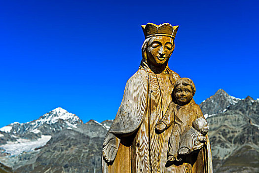 圣母玛利亚,小教堂,玛丽亚,雪,策马特峰,瓦莱州,瑞士,欧洲
