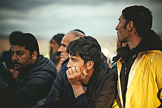 难民,露营,边界,等待,中马其顿,希腊,欧洲