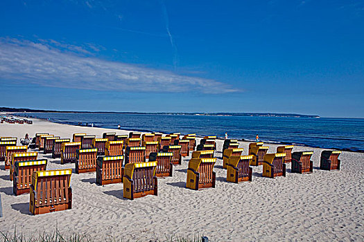 沙滩椅,海滩,宾兹,梅克伦堡前波莫瑞州,德国,欧洲