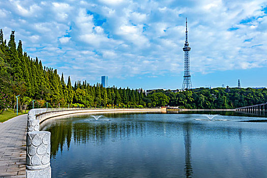 湖光美景,柔美湖岸线