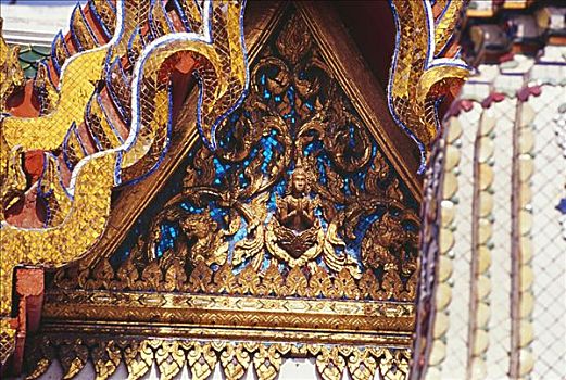 泰国,曼谷,玉佛寺,大皇宫,错综复杂,特写,建筑