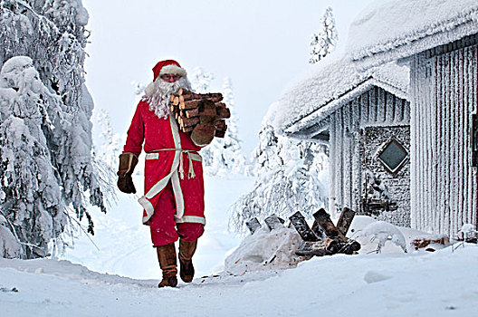 圣诞老人,木柴