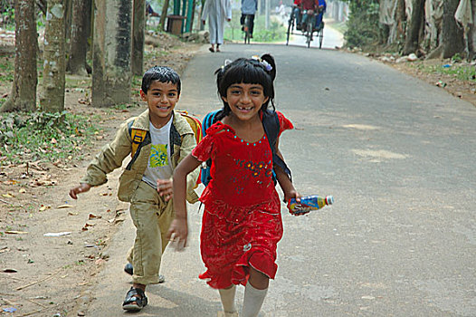 孩子,学校,孟加拉,2008年