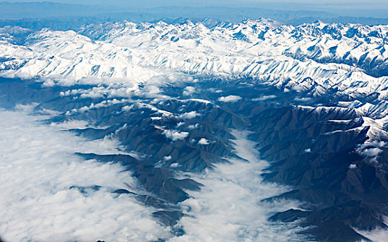 群山,雪山,山脉,高原