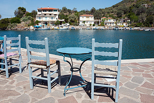 港口,椅子,桌子,半岛,阿格利司,萨罗尼克湾,岛屿,伯罗奔尼撒半岛,希腊,欧洲
