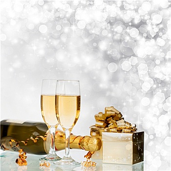 香槟,假日,圣诞装饰