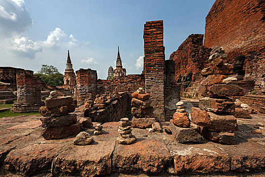 遗址,寺院,玛哈泰寺,大城府,泰国,亚洲