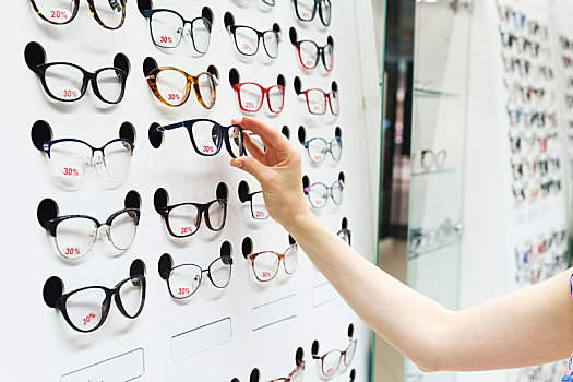 选择,新,视力,眼镜,光学设备,店