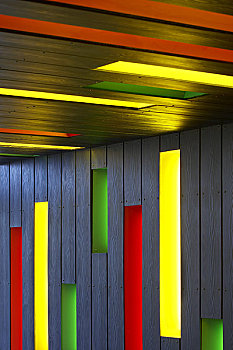 南华克,桥,道路,伦敦,英国,2009年,特写,内景,大厅,区域,展示,彩色,霓虹,墙壁,特征