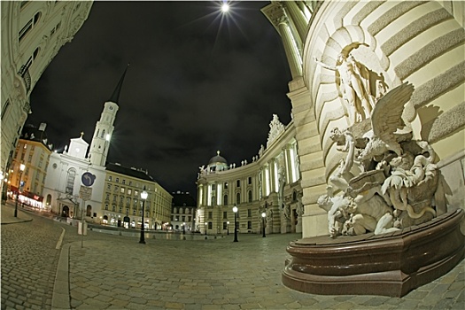 维也纳,夜晚,米歇尔广场