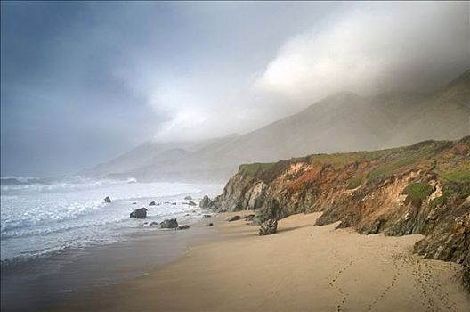 岩石构造,海滩,大,加利福尼亚,美国