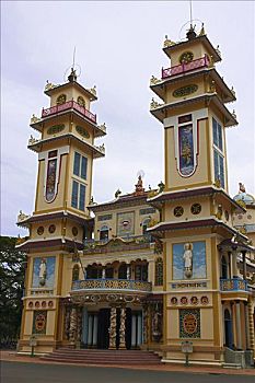 仰视,寺院,高台教,西宁省,越南