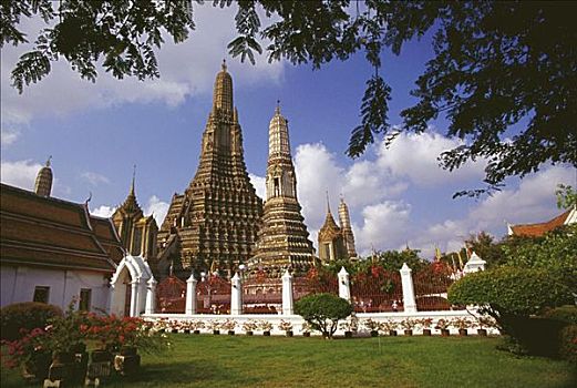 仰视,庙宇,郑王庙,曼谷,泰国