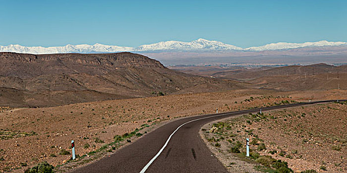 道路,山谷,阿特拉斯山脉,摩洛哥