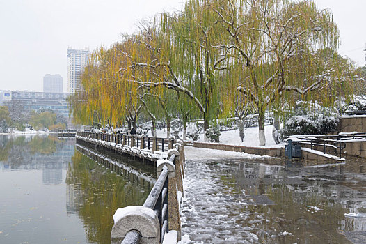 武汉东湖园林雪景