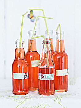 瓶子,自制,草莓,玫瑰香水味,柠檬水