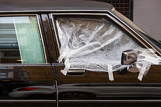 破损,车窗,遮盖,塑料制品