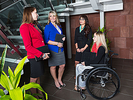 四个,职业,职业女性,大厅,办公室,一个,轮椅,艾伯塔省,加拿大