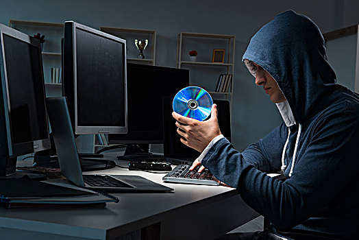 黑客,黑客攻击,电脑,夜晚