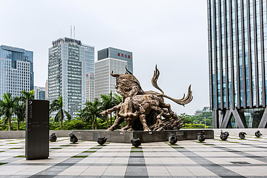 中国广东省深圳市的深圳证券交易所建筑外景