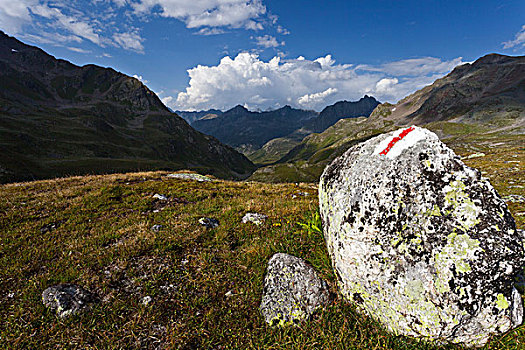 走,石头,山谷,格劳宾登,瑞士