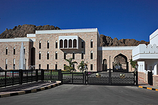 政府建筑,马斯喀特,阿曼,阿拉伯半岛,中东,亚洲