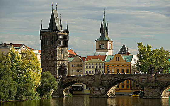 查理大桥,旧城桥塔,布拉格,捷克共和国