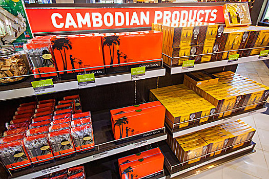 柬埔寨,收获,国际机场,免税店,销售,商品
