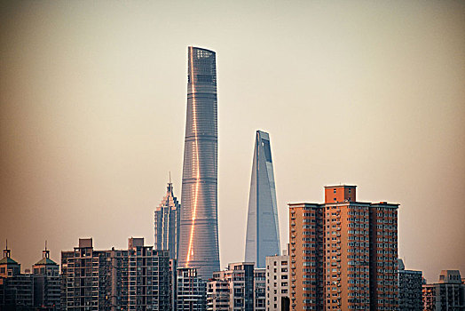 上海,天际线,摩天大楼