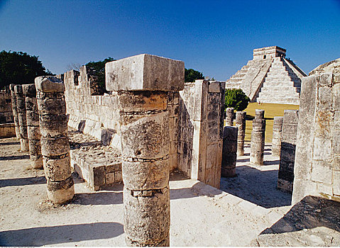 金字塔,库库尔坎,武士神庙,奇琴伊察,尤卡坦半岛,墨西哥