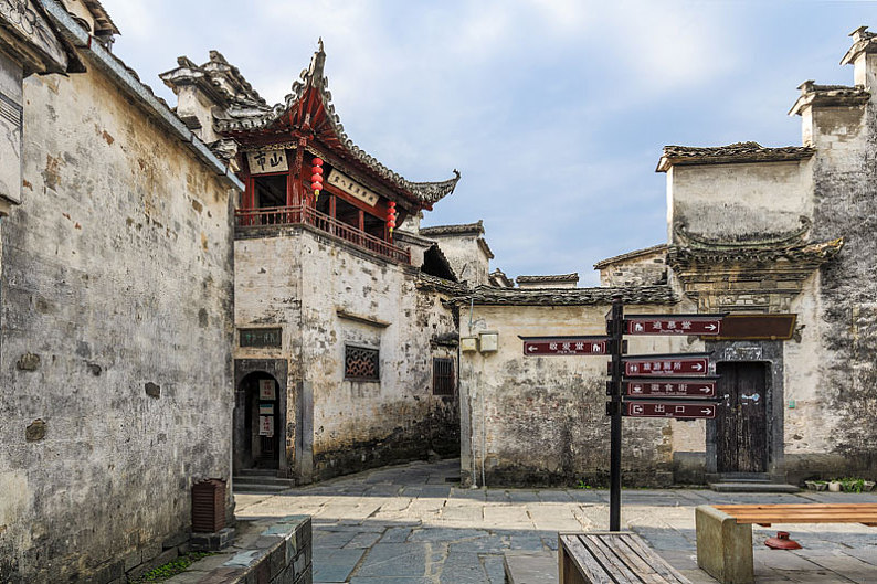 安徽省黟县西递古村徽派民居_高清图片_全景视觉