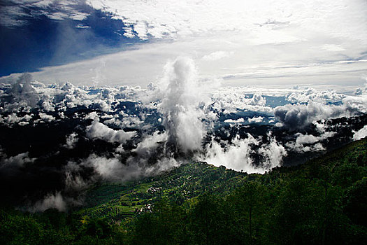 尼泊尔辋加德满都山谷风光