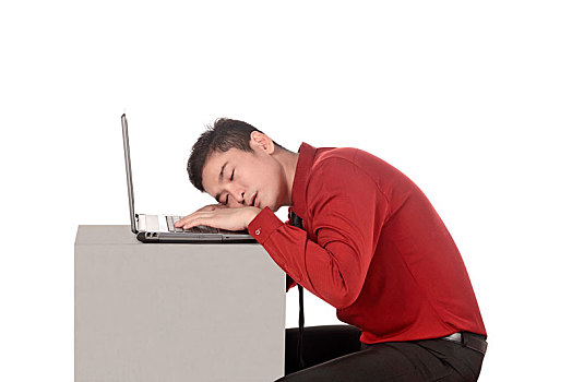 亚洲人,商务,男人,睡觉,工作,笔记本电脑