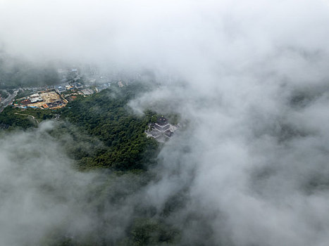 广东惠州高榜山挂榜阁云海航拍风光