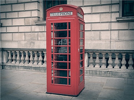复古,看,伦敦,电话亭