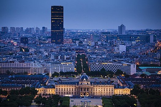 天际线,夜晚,巴黎,法国
