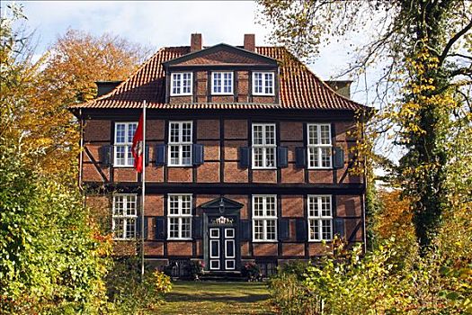历史,木结构,汉堡市,德国,欧洲