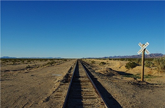 铁道口,轨道,巨大,加利福尼亚,荒芜