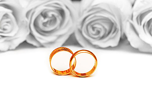 婚礼,概念,玫瑰,戒指