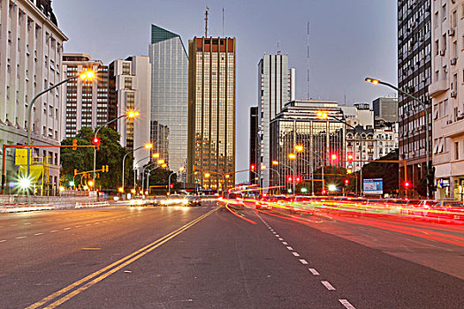 连通,晚上,亮光,布宜诺斯艾利斯,阿根廷,南美