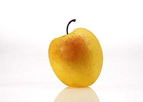 金色,苹果,水果,白色背景