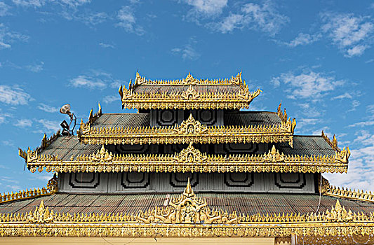 亭子,屋顶,塔,孟邦,缅甸,亚洲