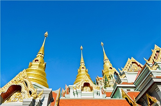 金色,顶峰,泰国,庙宇