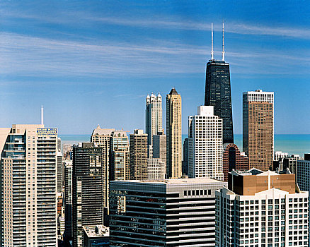 摩天大楼,城市,建筑,密歇根大道,芝加哥,伊利诺斯,美国
