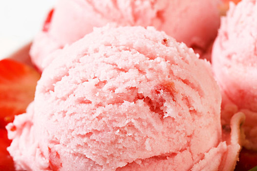 特写,草莓冰激凌